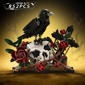 SALJGKS Gothic raven on skull creates a striking focal point.