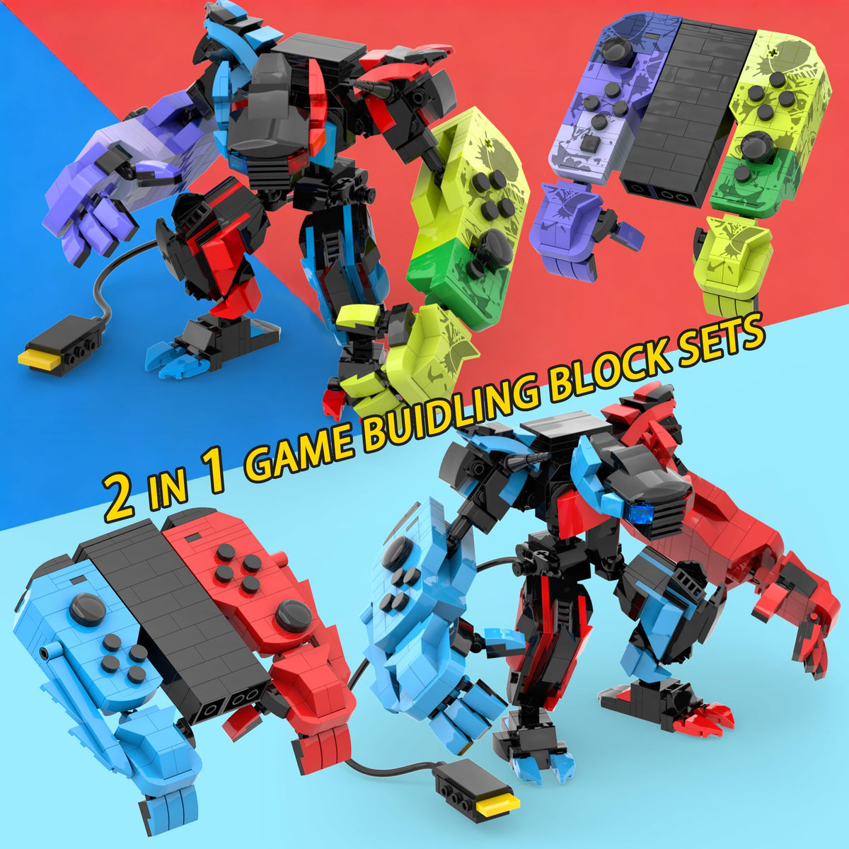 SALJGKS interchangeable handles in red blue purple-blue teal-green for customization