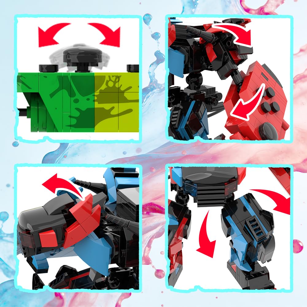 SALJGKS poseable mecha model in action pose for desk decor