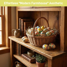 SallyFashion Durable Easter Wood Eggs for games and windy egg hunts