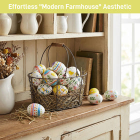 SallyFashion Easter games with solid wood eggs resist wind and stay put.