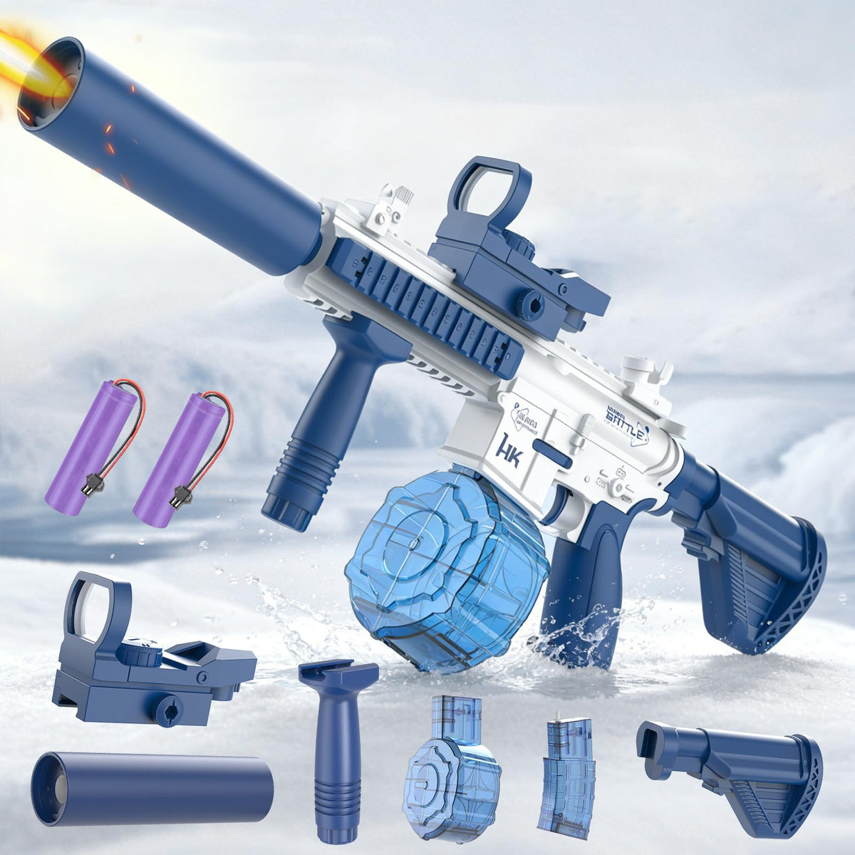 Samaraiuno electric water gun demonstrates 32ft range for epic pool battles.