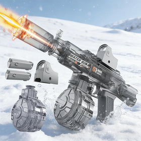 Samaraiuno electric water gun with LED light, ideal for night pool battles.