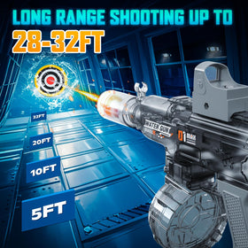 Samaraiuno electric water gun long-range 32ft spray distance for dynamic play.