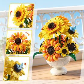 SameTech Sunflower Building Blocks Office Decor brings a timeless botanical touch.