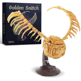 SAMYBLOCKS Golden Snitch set front view on desk, ideal decorative piece.