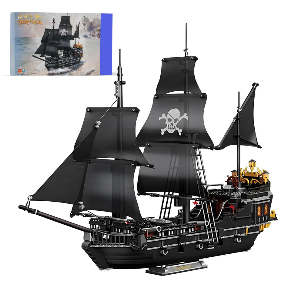 SAMYBLOCKS pirate ship exterior view for sturdy display