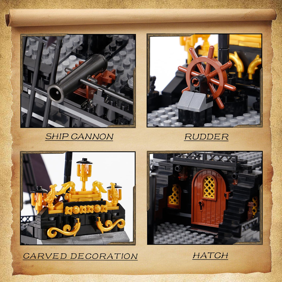 SAMYBLOCKS pirate ship interior detail reveals deck features and hidden details