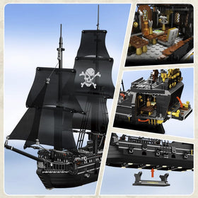 SAMYBLOCKS pirate ship mini bricks closeup shows precise tiny pieces