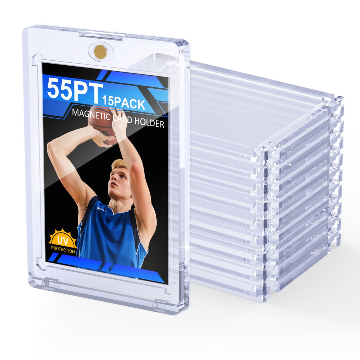 SAMYUCHO magnetic card holder front view for clear card display