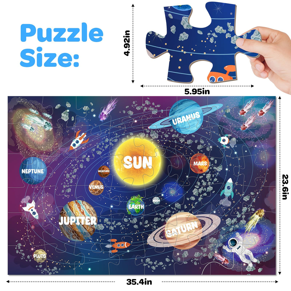 SANANT jumbo puzzle 48 pieces promotes cooperative play and family bonding.