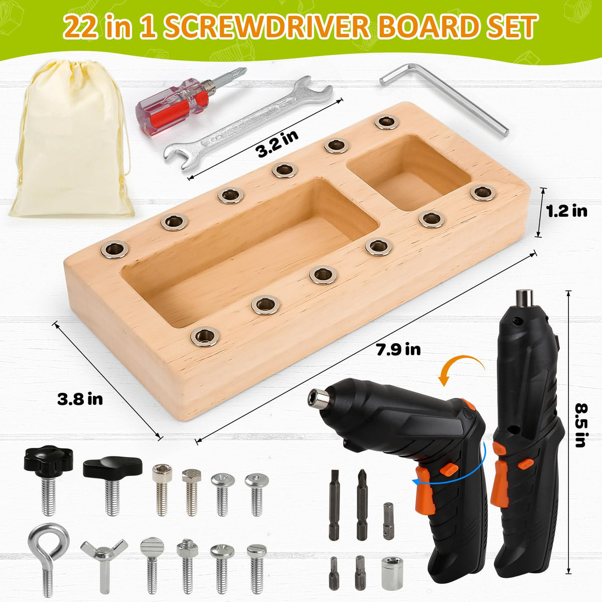 SANANT Montessori Screwdriver Board Eco-friendly Materials: safe, durable construction