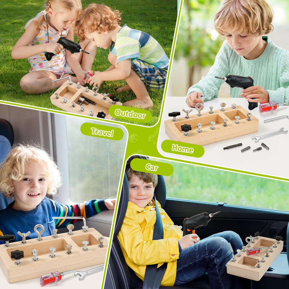SANANT Montessori Screwdriver Board Safe Edges: kid-friendly design for exploration