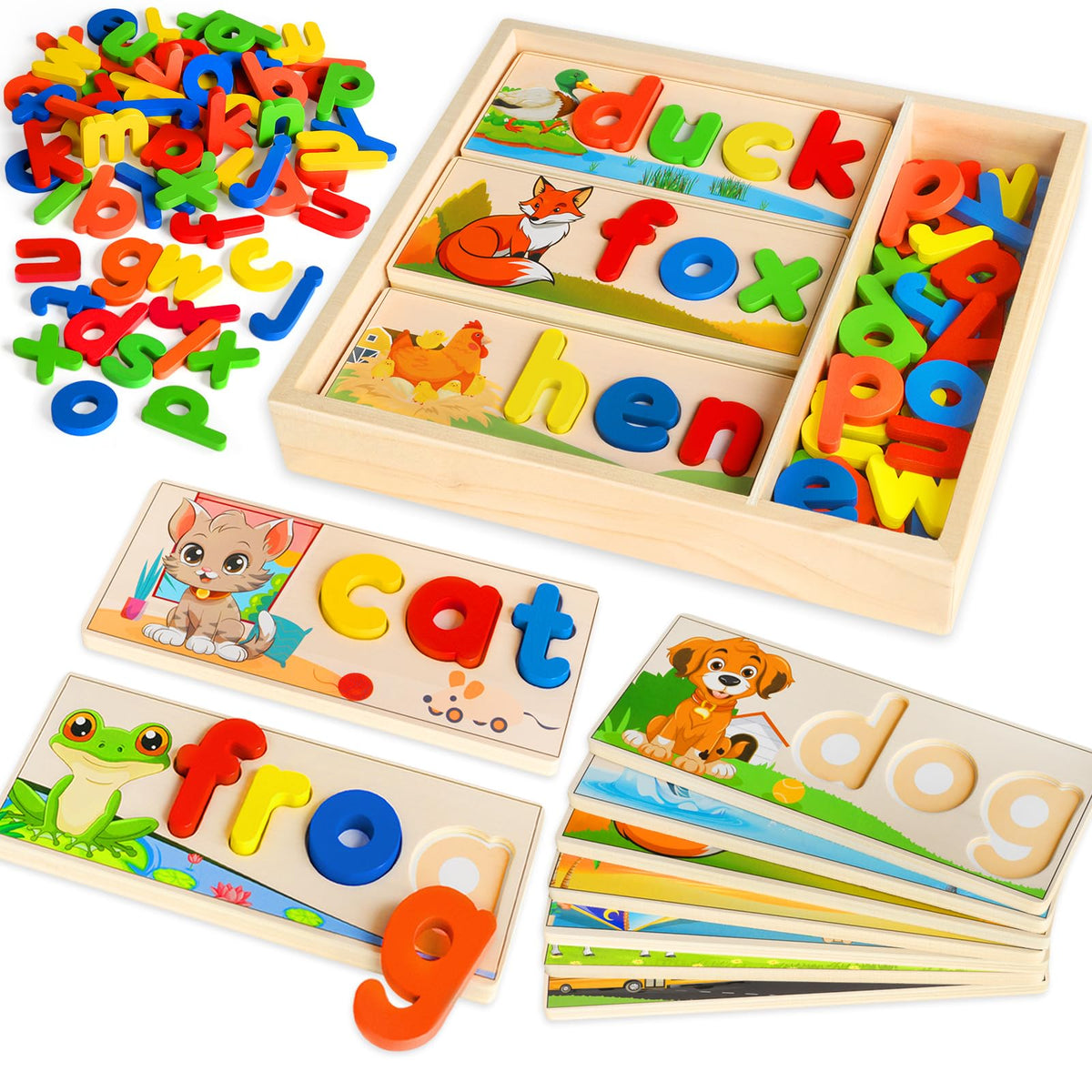 SANANT See and Spell letters on cards for early literacy practice