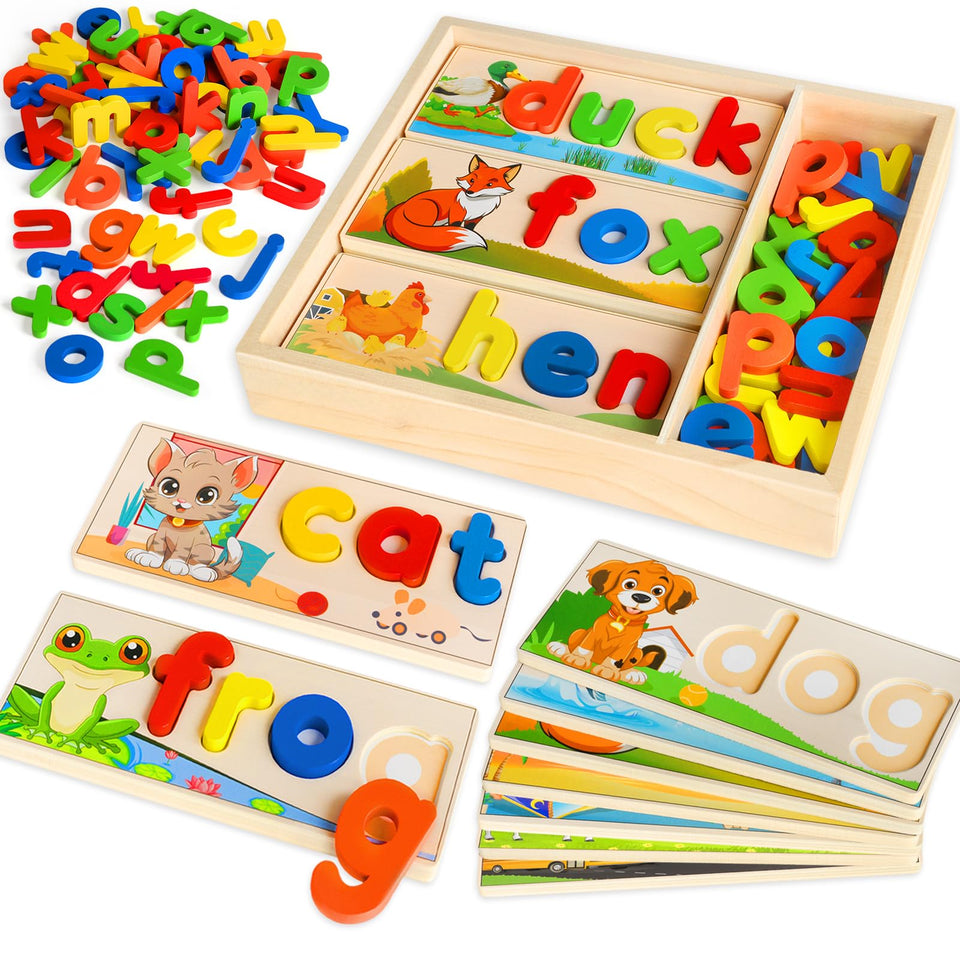 SANANT See and Spell letters on cards for early literacy practice