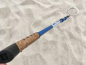 Sand Dipper full-size beach scoop blue with a 6-inch basket for efficient treasure hunting.