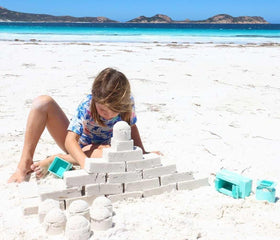 Sand Pal cube mold helps kids build sturdy structures with ease