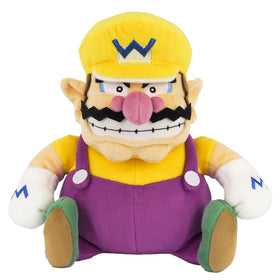 Sanei Wario All Star plush side view, ideal for shelf display.
