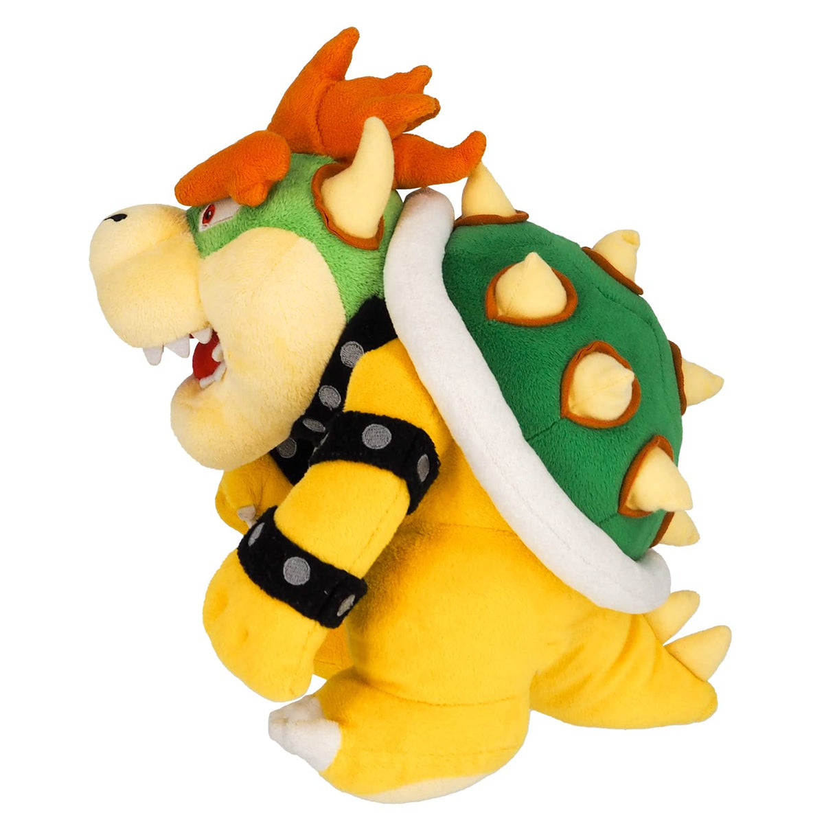 Sanei Bowser plush size 9x10, compact for shelves.