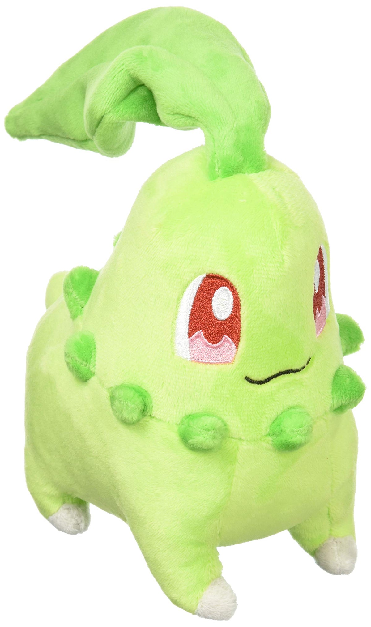 Sanei Chikorita 6 inch plush front view for cuddling and display
