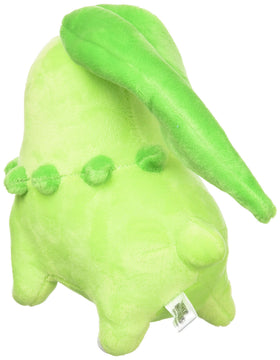 Sanei Chikorita plush leaf detail for sensory play and color collection