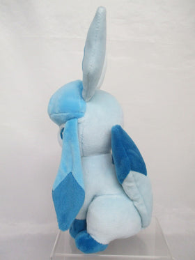 Sanei Glaceon plush back view showing the blue tail and markings