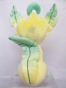 Sanei Leafeon plush closeup eyes highlights brown eyes and nose, inviting gaze.