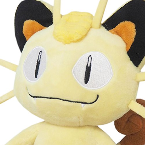 Sanei Meowth cream-fur plush close-up of face, perfect for gifting and collecting.