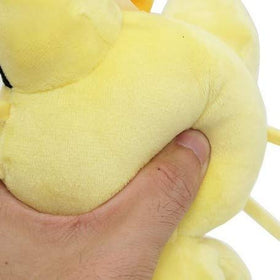 Sanei Pokemon All Star Meowth plush showing curled tail, a collectible showpiece.