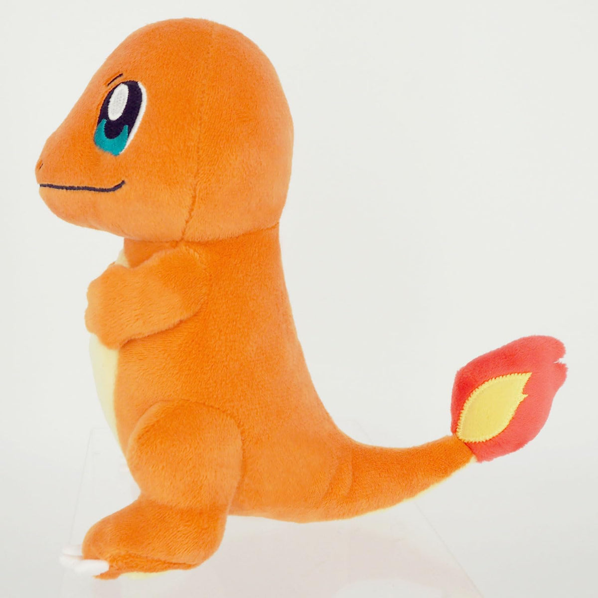 Sanei Charmander plush back view, tail flame detail enhances appeal.