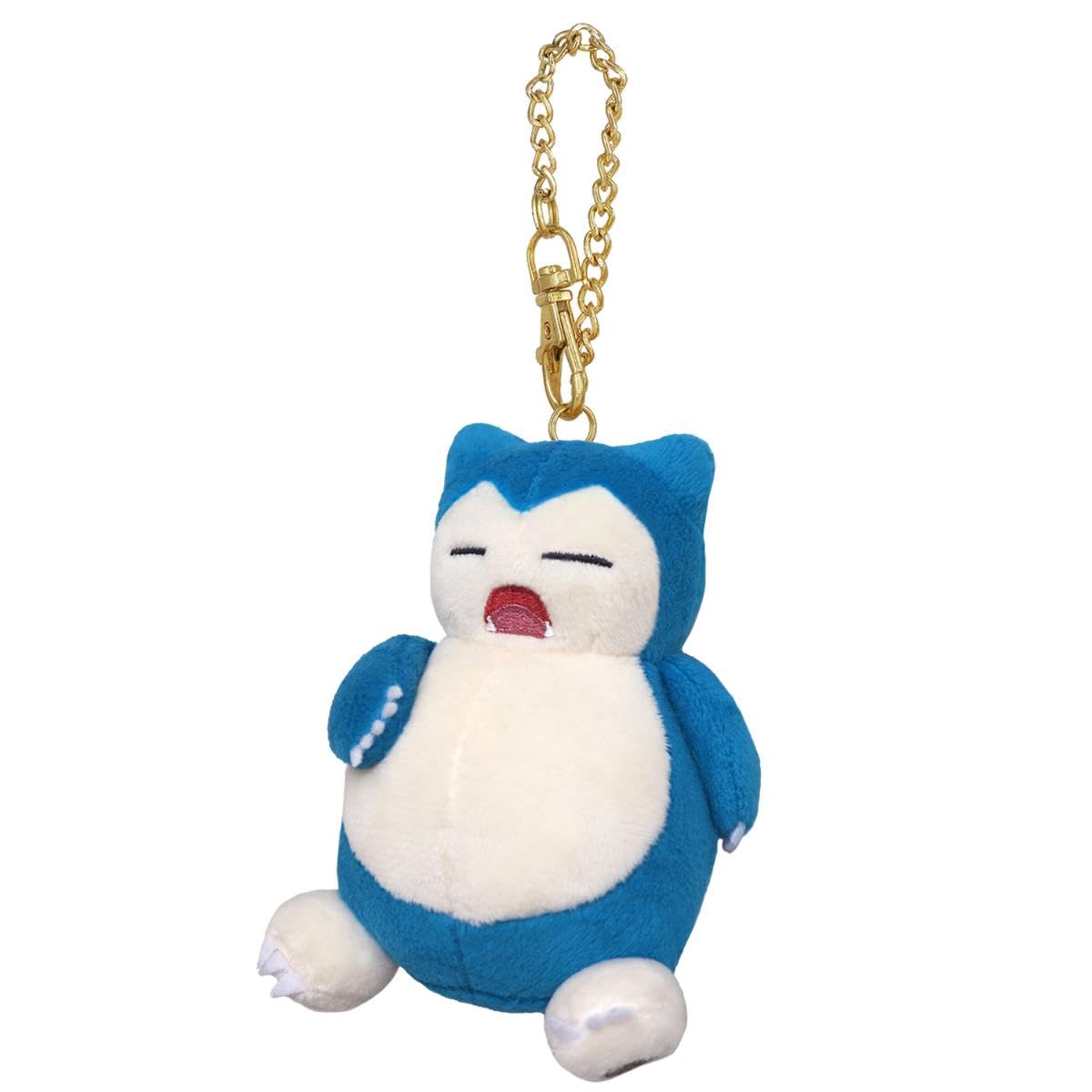 Sanei Snorlax plush keychain, 4-inch charm for bags and keys; durable and adorable.