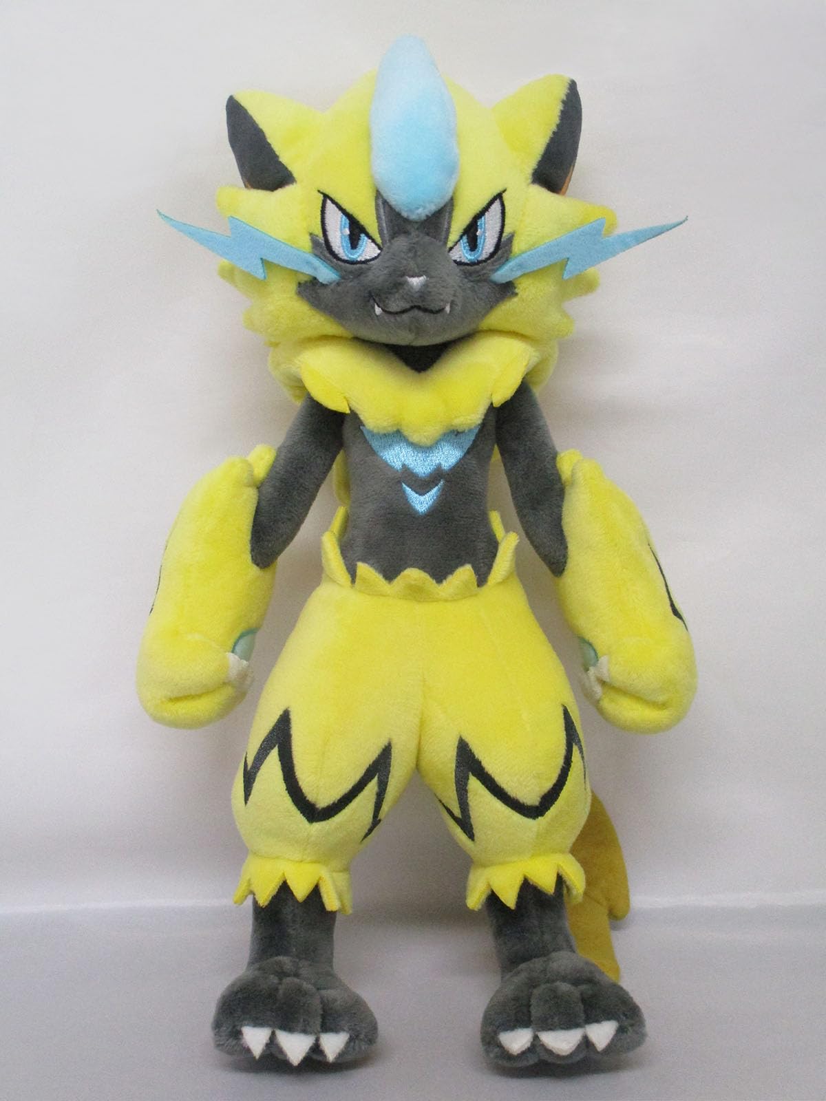 Sanei Zeraora 11-inch plush side view, ideal for display on shelves.