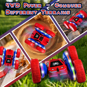 SANGQAOFU Spider RC Car double-sided flip, conquer obstacles with reverse driving.
