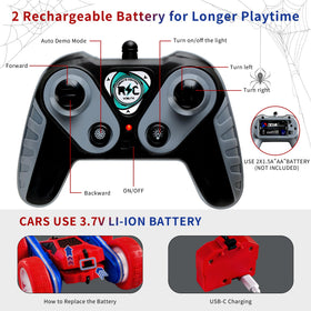 SANGQAOFU Spider RC Car LED light strip, enhances night time visibility.