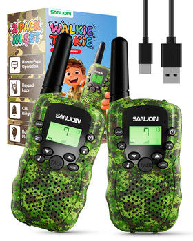 SANJOIN camouflage walkie talkie front view designed for outdoor play.