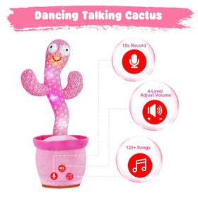 SANJOIN dancing cactus toy recording mode invites imitation and voice replay