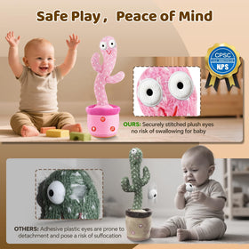 SANJOIN soft plush cactus base supports safe play on flat surfaces