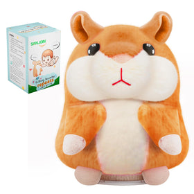 SANJOIN talking hamster brown face closeup for cozy sensory play.