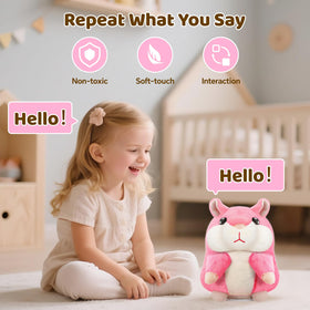 SANJOIN talking hamster pink close-up highlights soft plush and friendly expression.