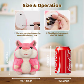SANJOIN talking hamster pink side view shows portable design for on-the-go play.