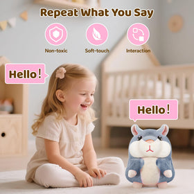 SANJOIN talking hamster with visible battery switch for easy power on and off during play.