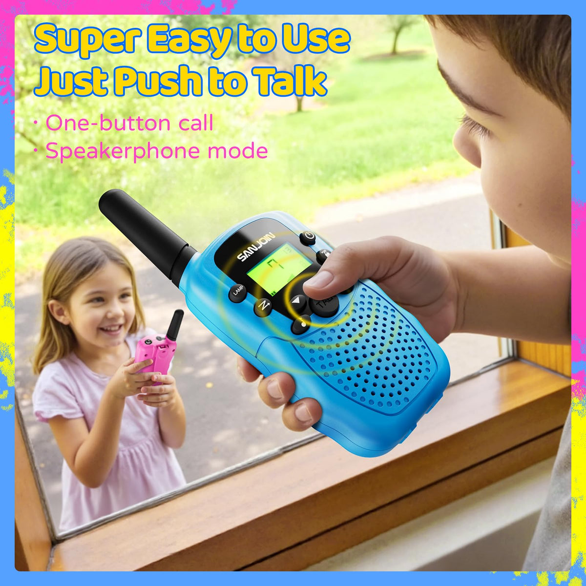 SANJOIN ergonomic 90g walkie talkie fits small hands