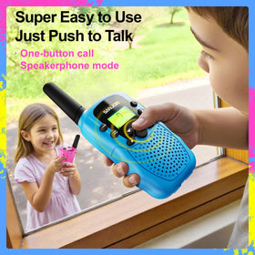 SANJOIN walkie talkies for kids with a durable ABS shell ready for drop-tested outdoor play