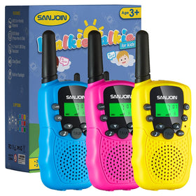 SANJOIN walkie talkies for kids with handheld ergonomic design for comfortable play