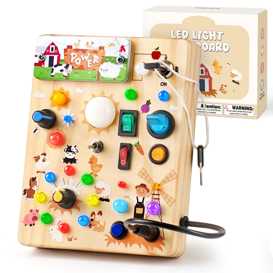 Sanlebi LED Busy Board switches for toddlers improve fine motor play