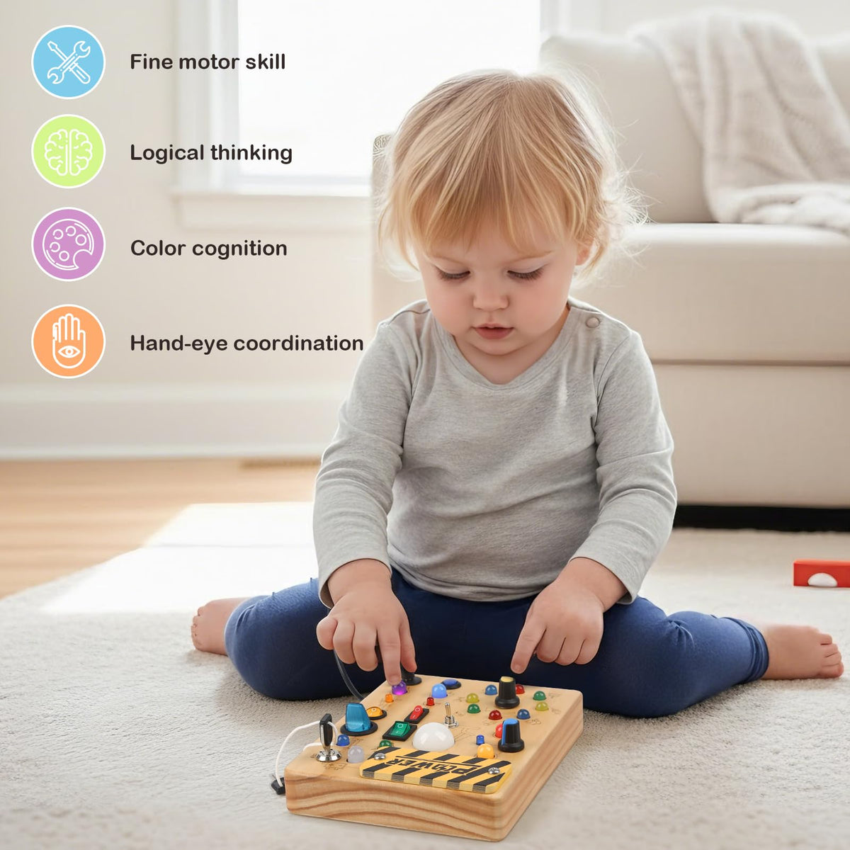 Sanlebi Non-toxic finish on sturdy wooden board for safe exploration