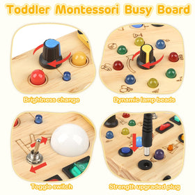 Sanlebi Wooden Sensory Board with LED lights providing gentle visual feedback
