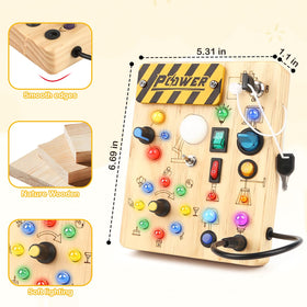 Sanlebi Wooden Sensory Board with securely fixed components for safety