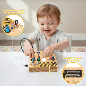 Sanlebi Wooden Sensory Board travel-compact for quiet car or plane play