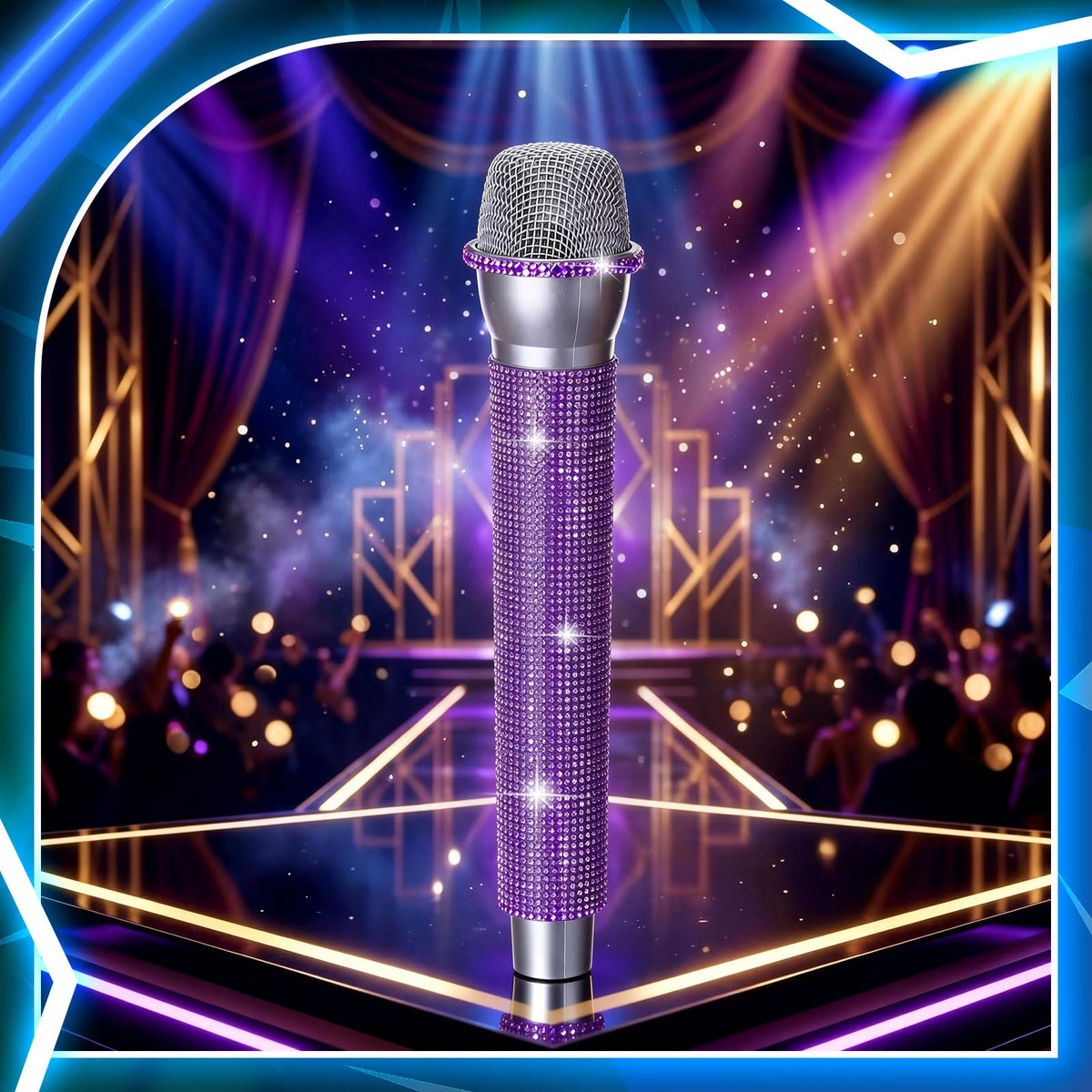 Sanwuta Bling microphone prop compact size ideal for travel.